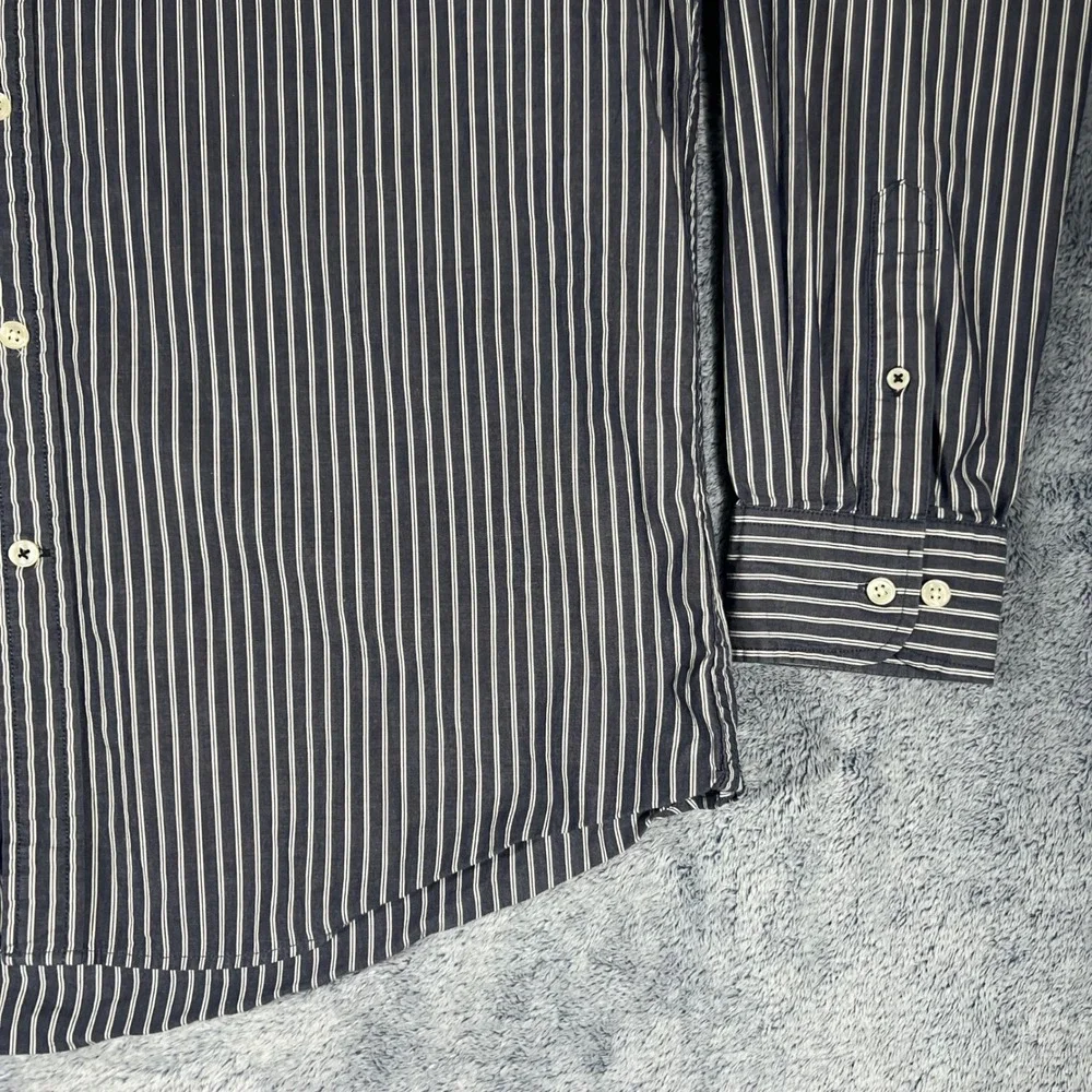 Tommy Hilfiger Mens XL Blue White‎ Striped Button Down Shirt Long Sleeve